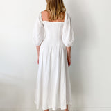 Mika Off-Shoulder Linen Blend Midi Dress