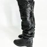 Matelasse Leather Over Knee Boots