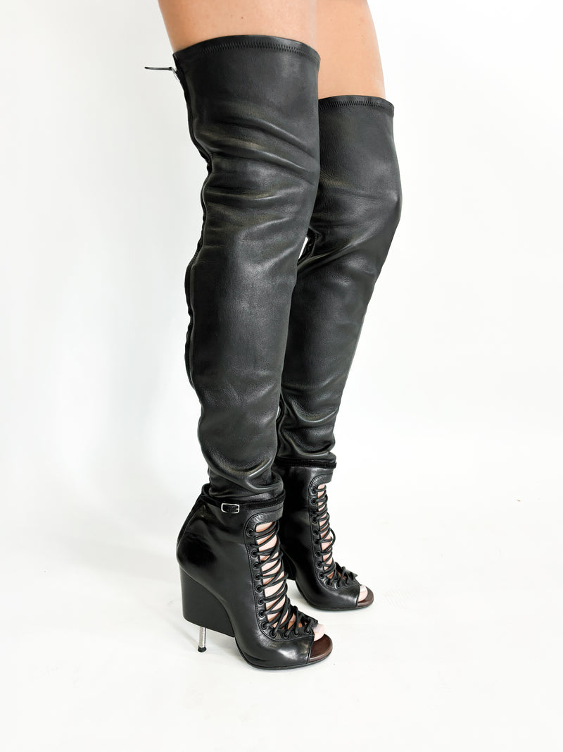 Nunka Leather Thigh High Boots