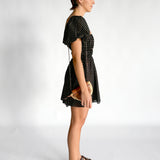 Shirred Peasant Mini Dress