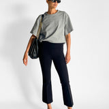 Kick Cropped Stretch Cotton Flared Pant