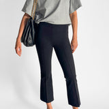 Kick Cropped Stretch Cotton Flared Pant