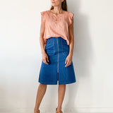 Contrast Stitch Midi Skirt