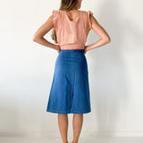 Contrast Stitch Midi Skirt