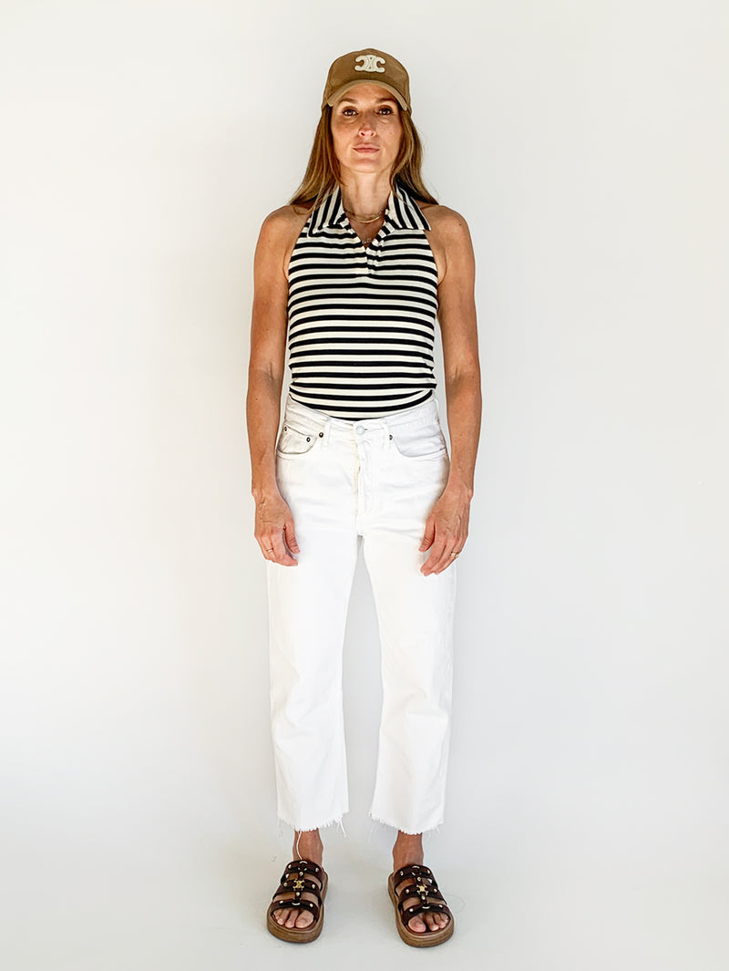 Mid Rise Straight Cropped Jean