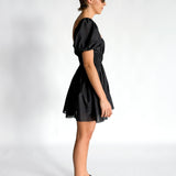 Shirred Peasant Mini Dress