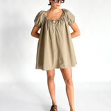 Drawcord Mini Dress