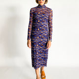 Italian Wave Print Mesh Dress