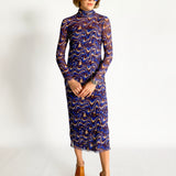 Italian Wave Print Mesh Dress