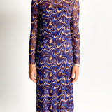 Italian Wave Print Mesh Dress