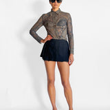 Layered Pleated Mini Skirt