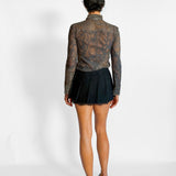 Layered Pleated Mini Skirt