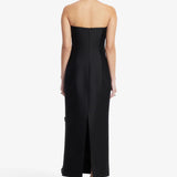 Embellished Wool Blend Bustier Maxi Dress