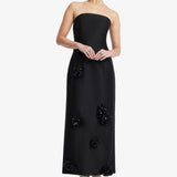 Embellished Wool Blend Bustier Maxi Dress