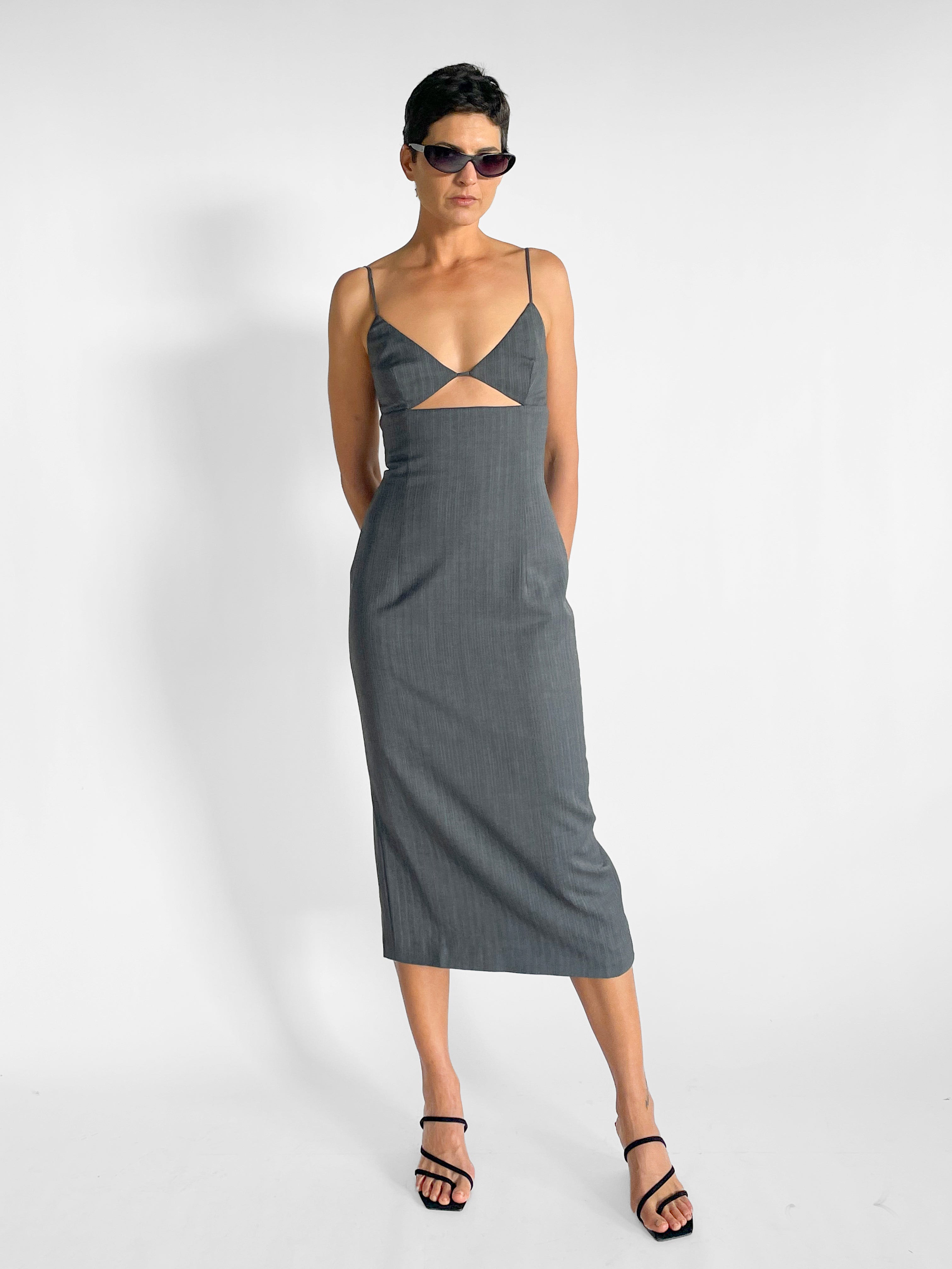 St. Agni Pinstripe Bra Dress — image 1 of 8