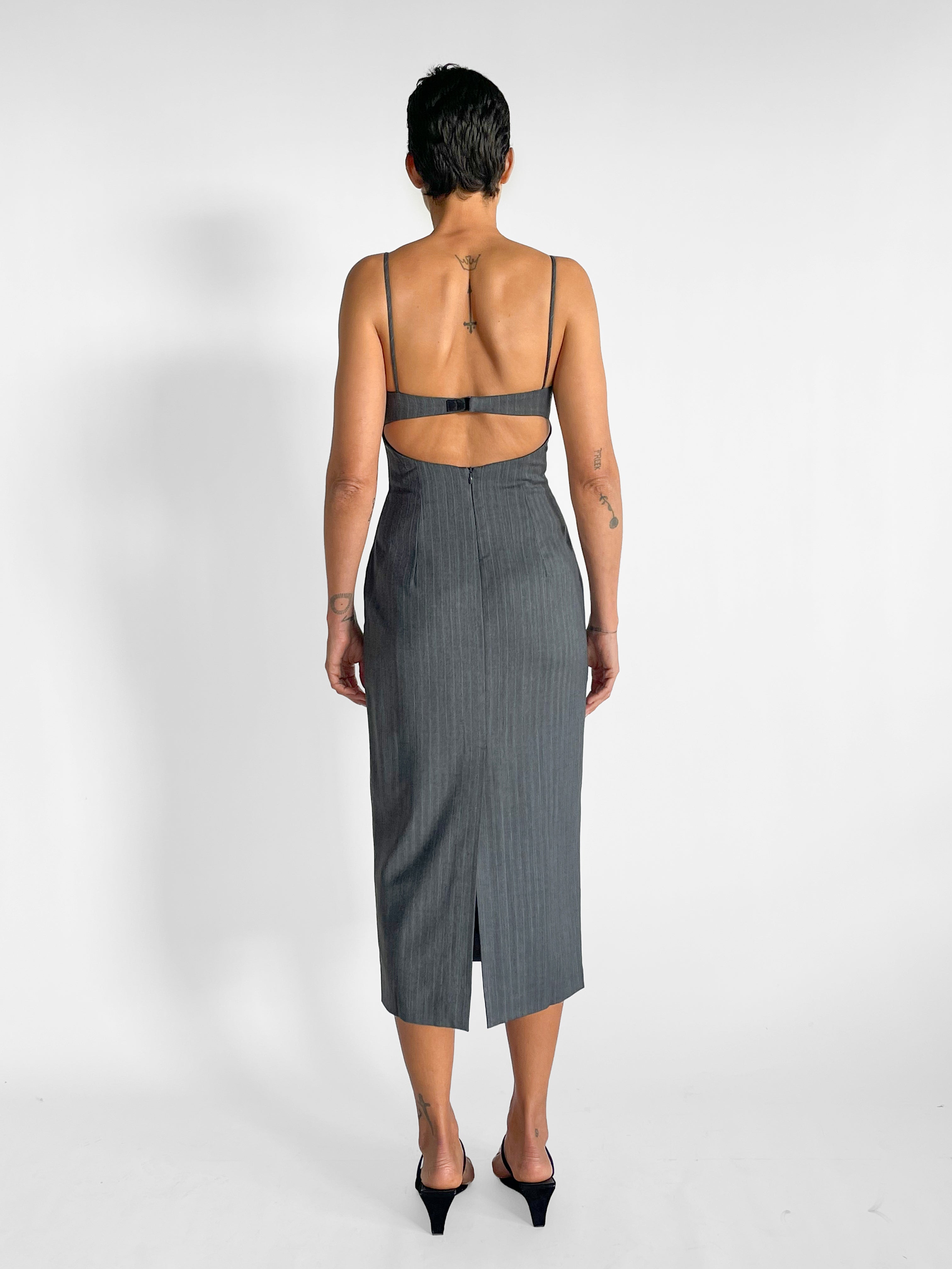 St. Agni Pinstripe Bra Dress — image 3 of 8