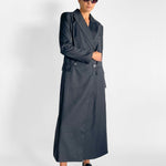 St. Agni Pinstripe Maxi Coat — image 1 of 5