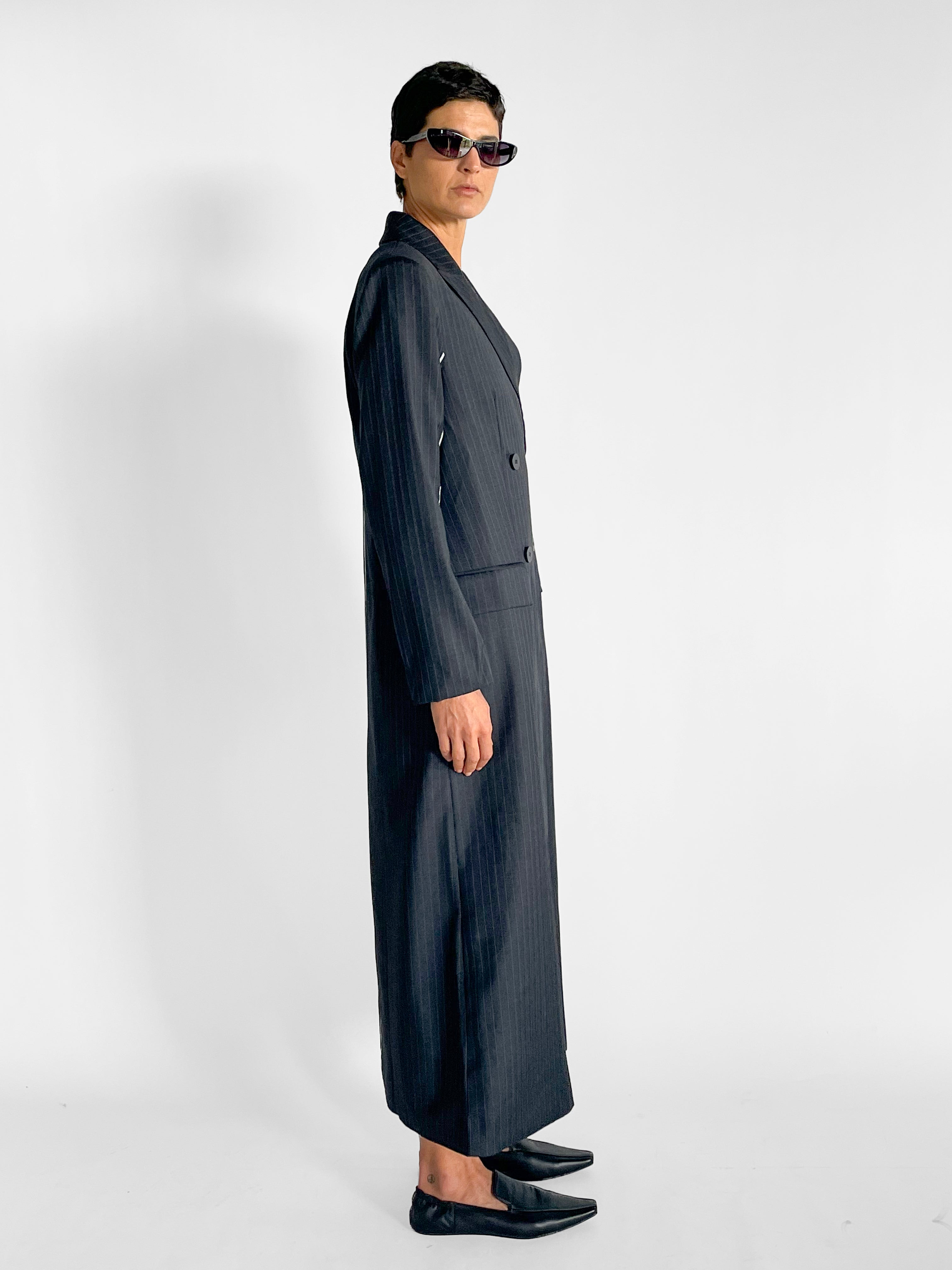 St. Agni Pinstripe Maxi Coat — image 5 of 5