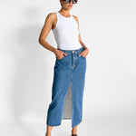 St. Agni Denim Maxi Skirt — image 1 of 6