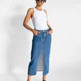 St. Agni Denim Maxi Skirt — image 1 of 6