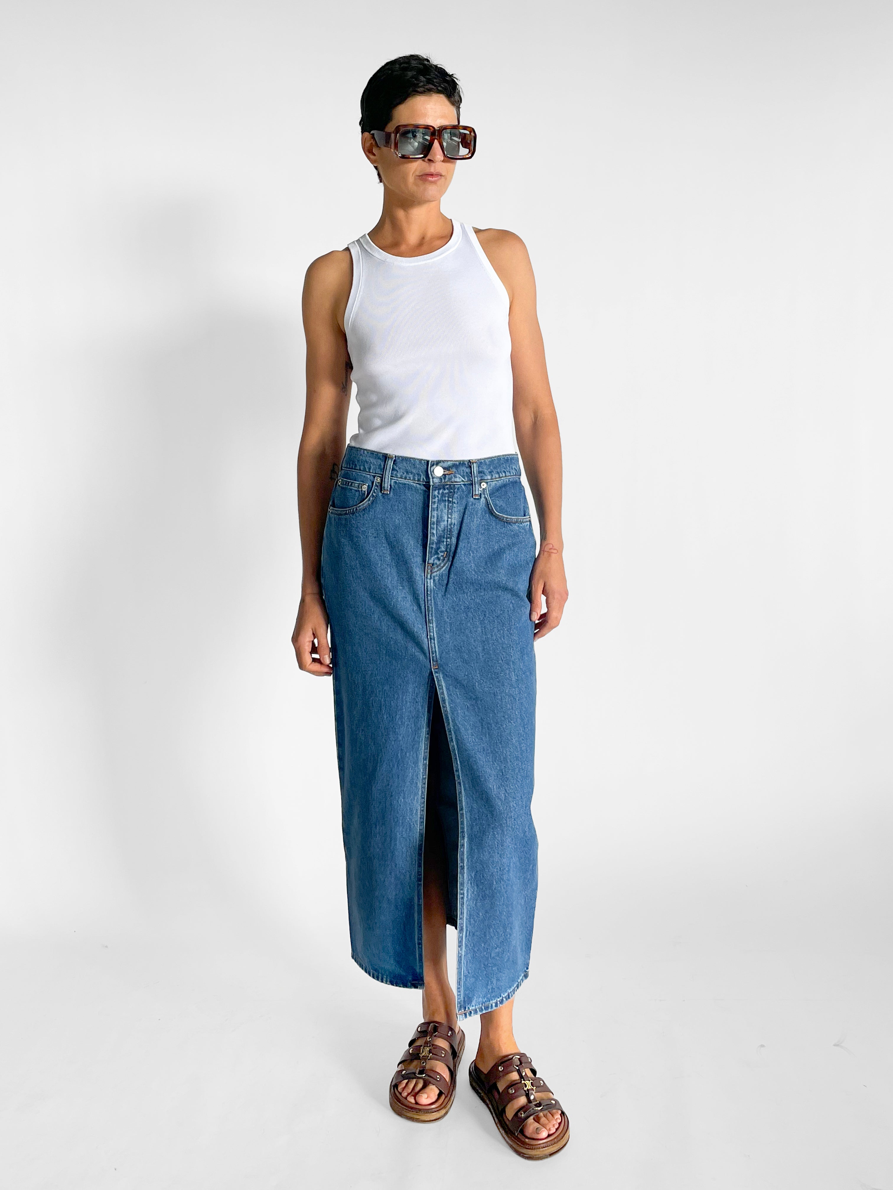 St. Agni Denim Maxi Skirt — image 3 of 6