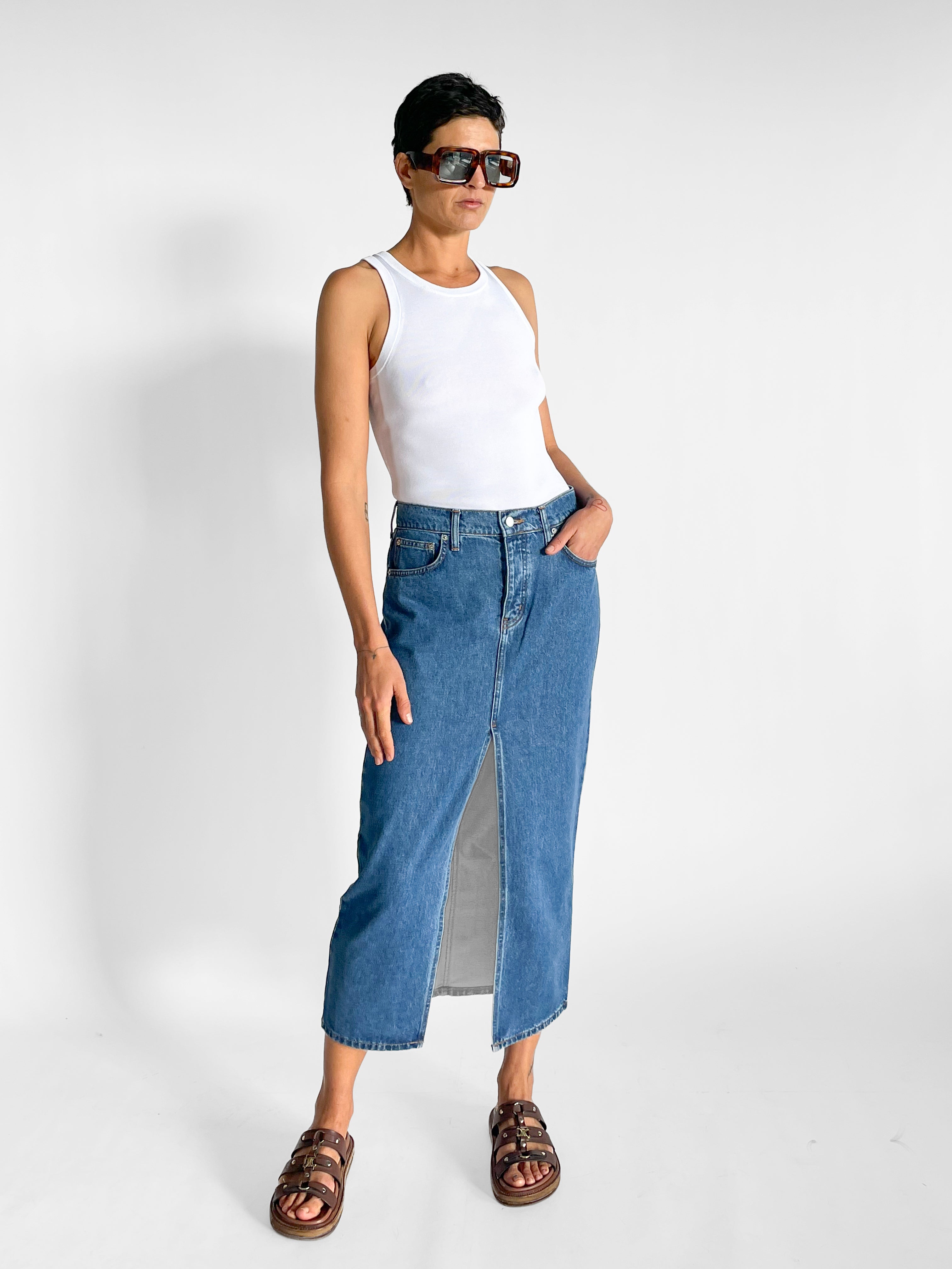 St. Agni Denim Maxi Skirt — image 4 of 6