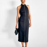St. Agni Raw Edge Halter Dress — image 3 of 5