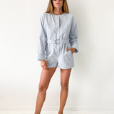 Belted Cotton-Blend Poplin Playsuit