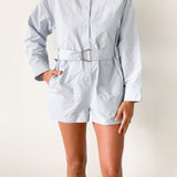 Belted Cotton-Blend Poplin Playsuit