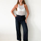 Wide-Leg Cady Cropped Trousers