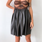 Tropic Cocoon Crochet Leather Dress