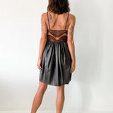 Tropic Cocoon Crochet Leather Dress