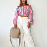 Striped Off The Shoulder Top