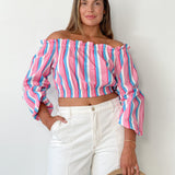 Striped Off The Shoulder Top
