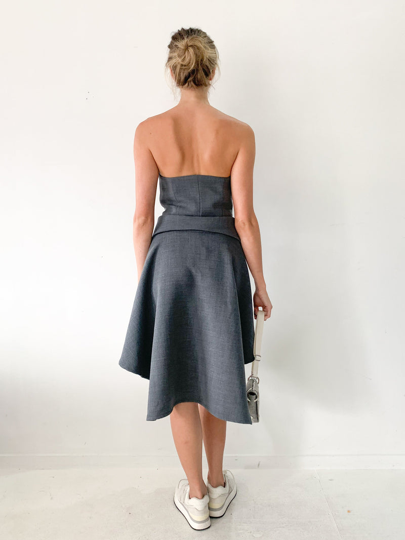 Merino Wool Button-Front Skirt