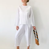 White Shirt And Cropped Pant Set