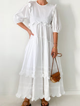 Marina Ruffled Cotton Dress