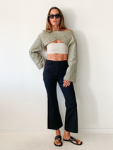 Cotton Twill Cropped Pants